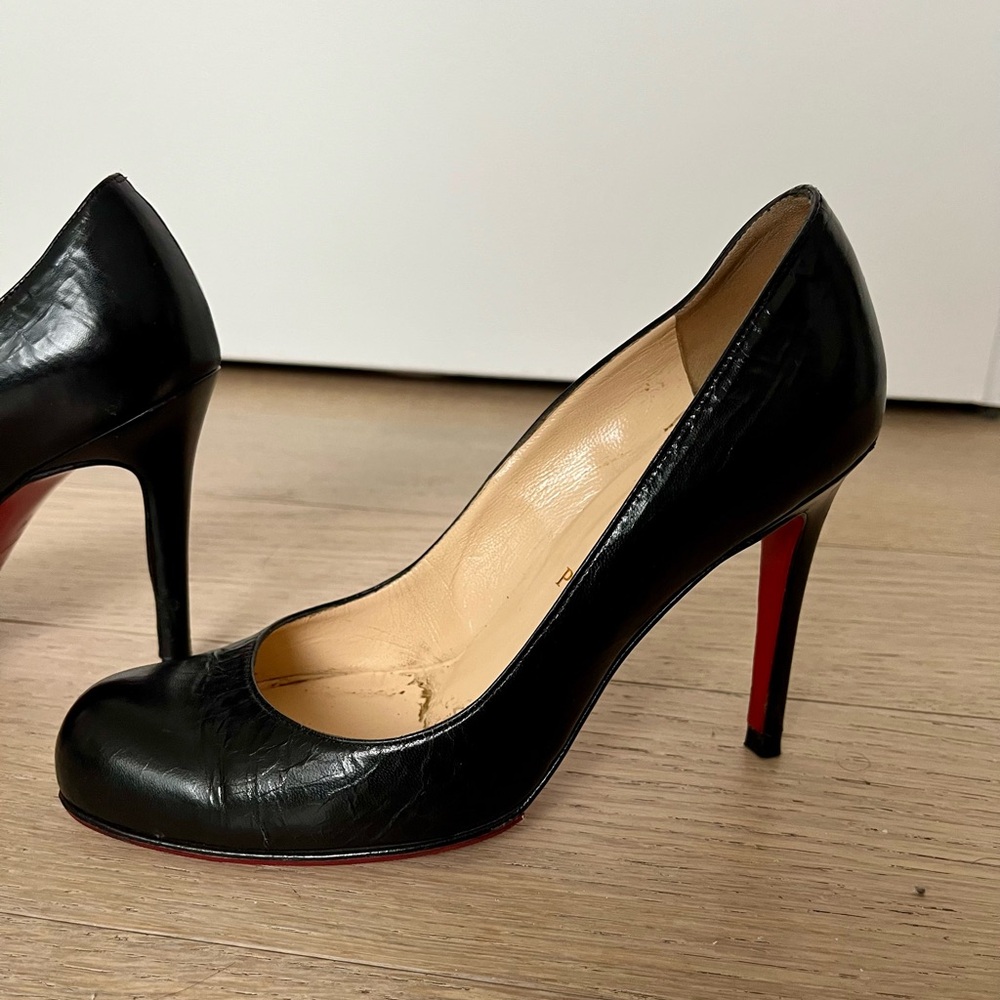 Christian Louboutin Pigalle 100 Black Leather Pump